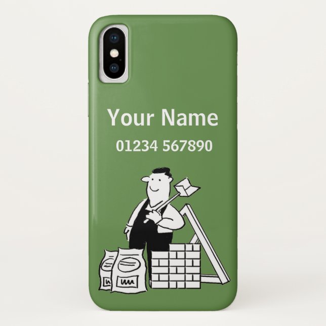 Capa Para iPhone, Case-Mate Cartoon de Tema do Builder (Verso)