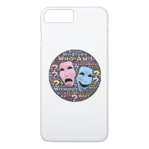 Capa iPhone 8 Plus/7 Plus Cartoons de máscaras felizes e tristes