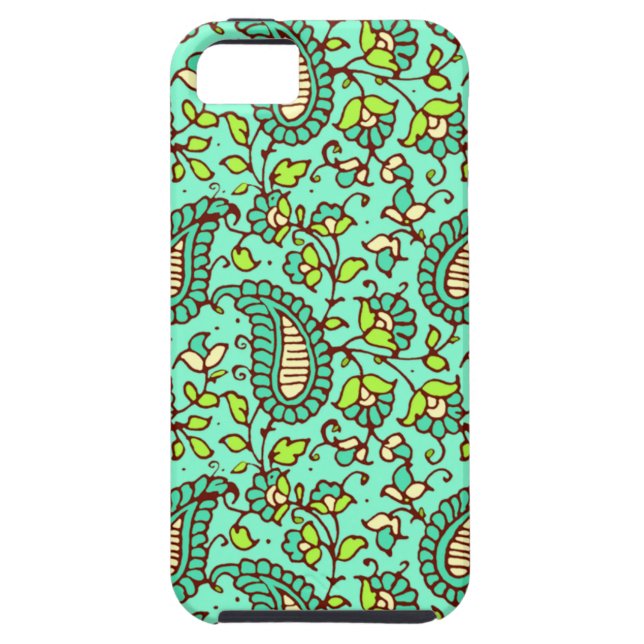 Capa Para iPhone, Case-Mate Case mate do iPhone 5 de Paisley da cerceta (Traseira)