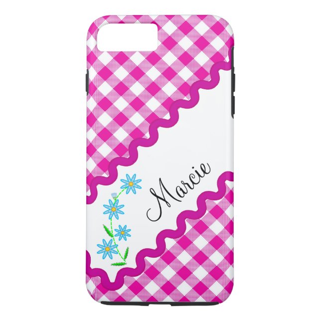 Capa Para iPhone, Case-Mate Case-Mate Tough Plus iPhone 7 Case Pink Gingham (Verso)
