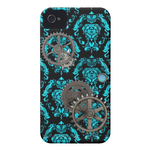 Capa Para iPhone, Case-Mate Casemate de Steampunk do peltre e da turquesa (Traseira)