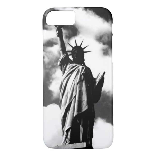 Capa Para iPhone, Case-Mate Caso Black & White Statue of Liberty iPhone 7 (Verso)