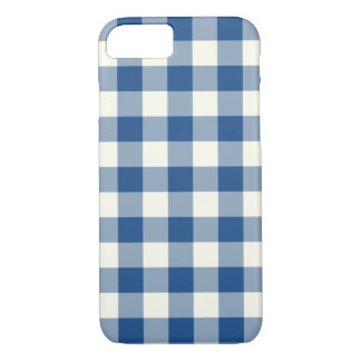 Capa iPhone 8/7 Caso Clássico Blue Gingham Pattern iPhone 7
