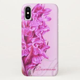 Capa Para iPhone X Caso cor-de-rosa floral do costume do iphone da