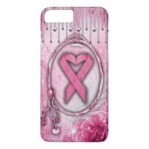 Capa iPhone 8 Plus/7 Plus Caso da consciência do cancro da mama de Bling
