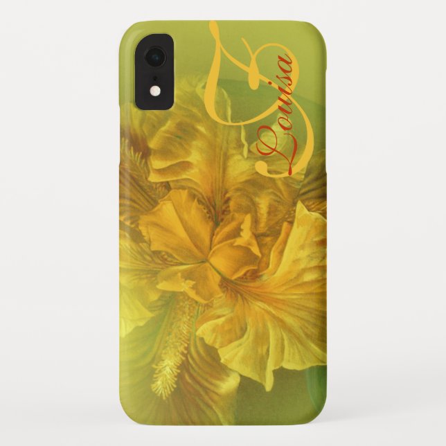 Capa Para iPhone, Case-Mate Caso de arte floral amarelo da íris (Verso)
