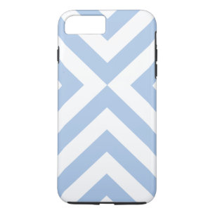 Capa iPhone 8 Plus/7 Plus Caso de Chevrons Branco e Azul Claro iPhone 8/7 Pl