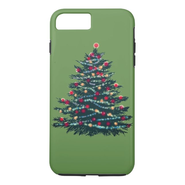 Capa Para iPhone, Case-Mate Caso de fundo verde da árvore de férias (Verso)