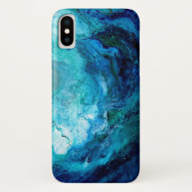 Caso de Iphone X, onda de oceano azul