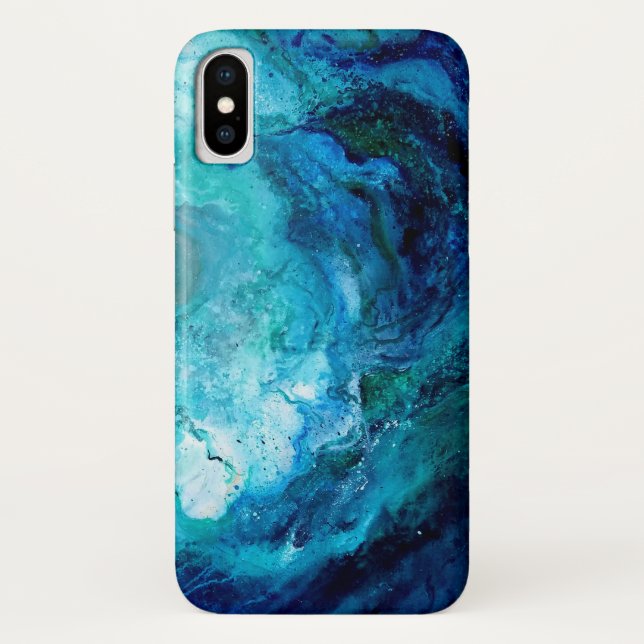 Capa Para iPhone, Case-Mate Caso de Iphone X, onda de oceano azul (Verso)