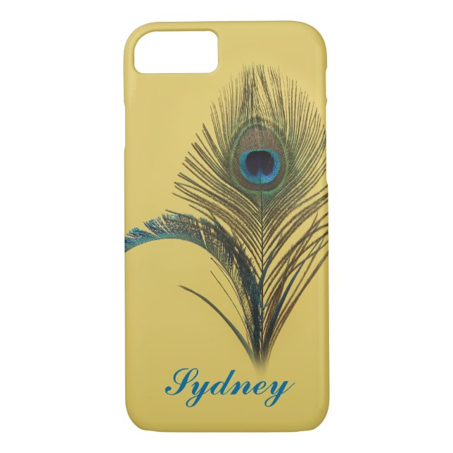 Capa Para iPhone, Case-Mate Caso do iPhone 7 Amarelo Peacock (Verso)