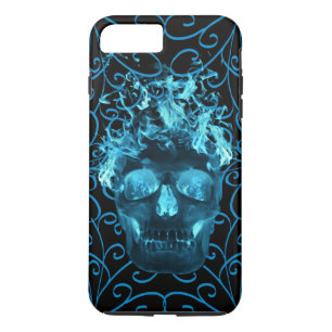 Capa Para iPhone Da Case-Mate Caso do iPhone 7 Blue Fire Skull
