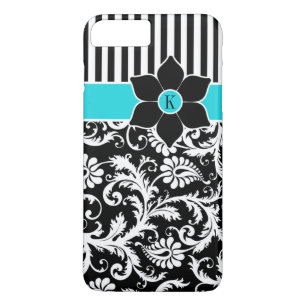 Capa Para iPhone Da Case-Mate Caso do iPhone 7 Damasco Stripes Turquesa