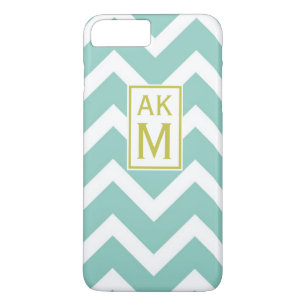 Capa iPhone 8 Plus/7 Plus Caso do iPhone 7 Plus com Monograma Azul e Branco