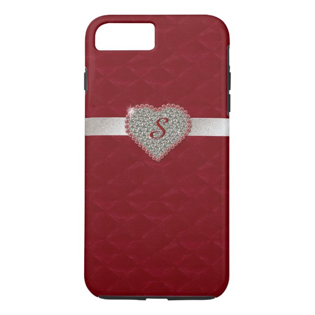 Capa Para iPhone, Case-Mate Caso do iPhone 7 Plus com Monograma do Coração Ver (Verso)