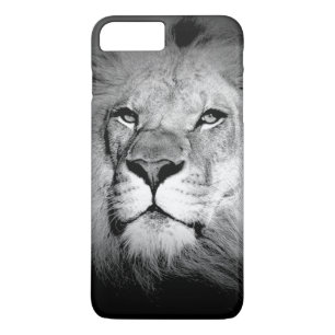 Capa iPhone 8 Plus/7 Plus Caso do iPhone 7 Plus do Leão Preto e Branco