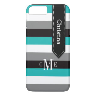 Capa Para iPhone Da Case-Mate Caso do iPhone 7 Stripes Teal, Cinza, Preto