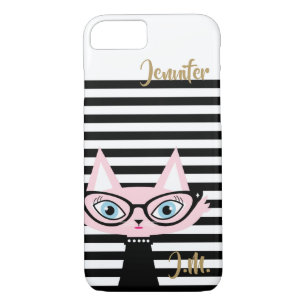 Capa Para iPhone Da Case-Mate Caso do iPhone 8/7 do Chic Cat Monograma