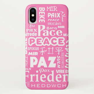 Capa Para iPhone Da Case-Mate Caso do iPhone X difícil. Paz rosa em vários idiom
