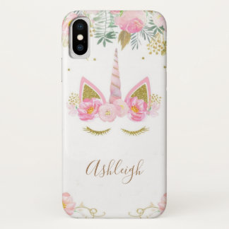 Capa Para iPhone Da Case-Mate Caso do iPhone X do Monograma da Unicorn Girl