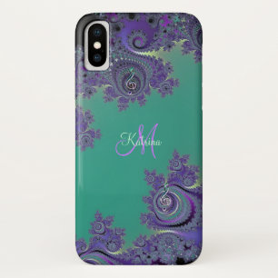 Capa Para iPhone X Caso do iPhone X do monograma do Clef da música d