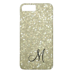 Capa iPhone 8 Plus/7 Plus Caso do Monograma Dourado Sparkle iPhone 7 Plus
