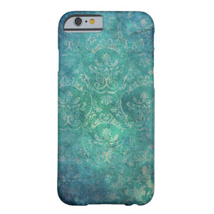 Capa Barely There Para iPhone 6 Caso do Vintage Blue Damask iPhone 6