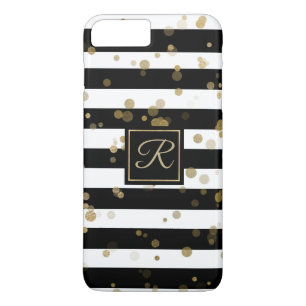 Capa iPhone 8 Plus/7 Plus Caso Dourado Confetti e Stripes iPhone 8 Plus