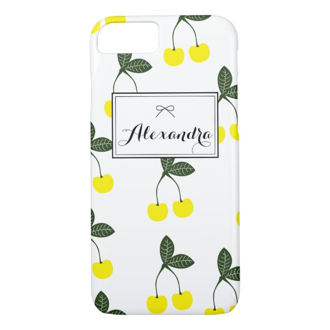 Capa Para iPhone, Case-Mate Caso iPhone 7 Personalizado Padrão de Cerejas Amar (Verso)