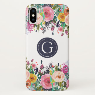 Capa Para iPhone Da Case-Mate Caso iPhone X Inicial Personalizado Floral Pintado