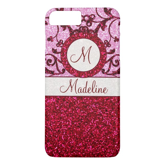 Capa Para iPhone, Case-Mate Caso personalizável do iPhone 7 com monograma verm (Verso)