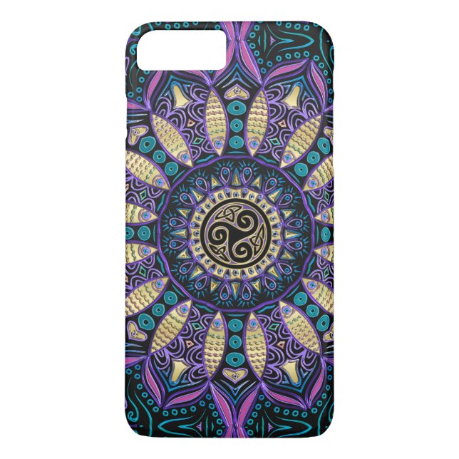 Capa Para iPhone, Case-Mate Caso positivo do iPhone 7 da mandala de Triskele (Verso)