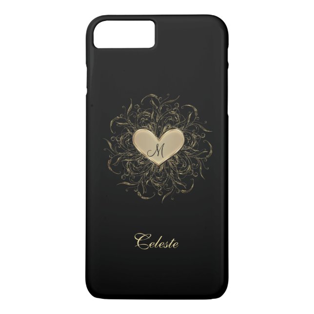 Capa Para iPhone, Case-Mate Caso positivo do iPhone 7 dourados do monograma do (Verso)
