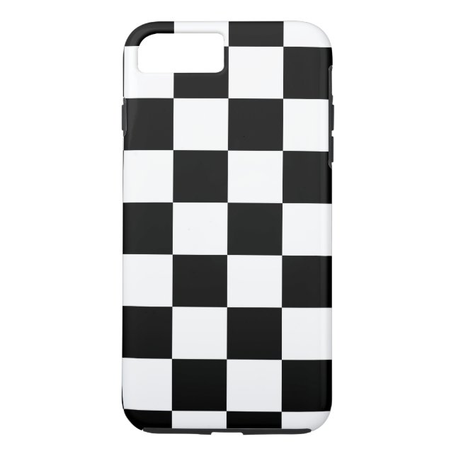 Capa Para iPhone, Case-Mate Caso positivo do iPhone 8 Checkered pretos & (Verso)