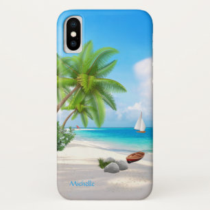 Capa Para iPhone Da Case-Mate Caso: Praia Tropical do Oceano com Nome