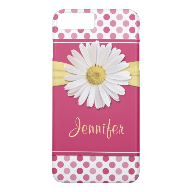 Capa Para iPhone, Case-Mate Caso Shasta Daisy Pink Bolinhas iPhone 6 (Verso)