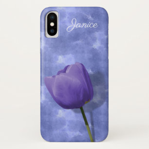Capa Para iPhone X Caso Ultra Violet Tulip iPhone X