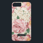 Capa Para iPhone Da Case-Mate Caso Vintage Peonies e Hydrangeas iPhone 7 Plus<br><div class="desc">Capas de iphone elegante,  com rosas rosa pinceladas e peônias com hydrangeas de marfim. Este design está disponível em vários produtos. Clique abaixo para outros designs.</div>