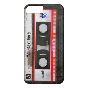 Capa iPhone 8 Plus/7 Plus Cassete áudio compacta retro   DJ do Grunge