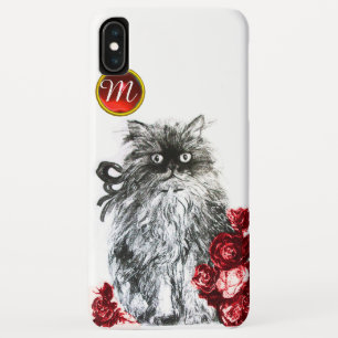 Capa Para iPhone XS Max CAT do GATINHO, GATINHO COM O MONOGRAMA da GEMA