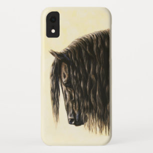 Capa Para iPhone XR Cavalo de esboço preto do frisão