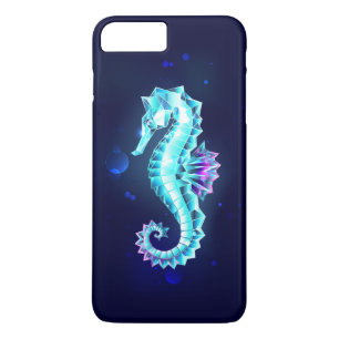 Capa iPhone 8 Plus/7 Plus Cavalo de Gelo Cristal em Fundo Azul
