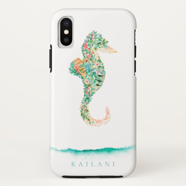 Capa Para iPhone, Case-Mate Cavalo de Mar Botânico Elegante (Verso)