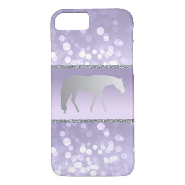 Capa Para iPhone, Case-Mate Cavalo ocidental de prata do prazer em Brokeh roxo (Verso)