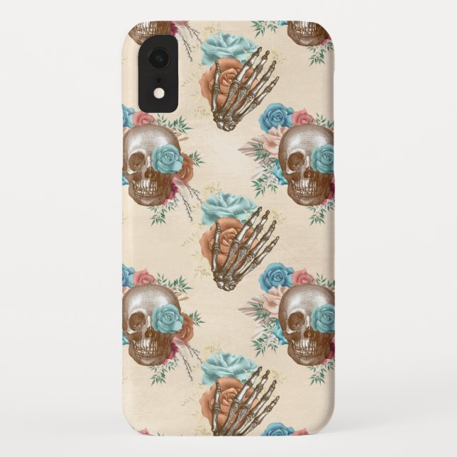 Capa Para iPhone, Case-Mate Caveira de Boho e Esqueleto com Rosas (Verso)