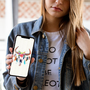 Capa Para iPhone Da Case-Mate Caveira De Touro Com Flores