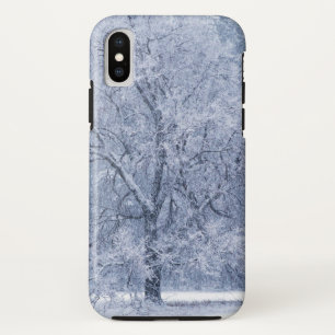 Capa Para iPhone X Cena congelada da árvore inverno nevado