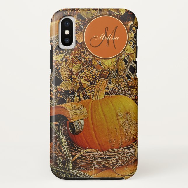 Capa Para iPhone, Case-Mate Cena da queda - abóbora e videira agridoce no (Verso)