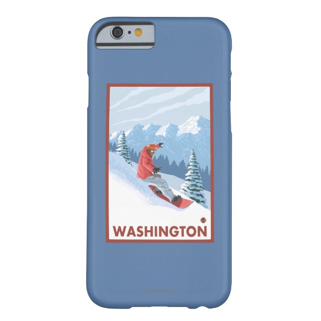 Capa Para iPhone, Case-Mate Cena do Snowboarder - Washington (Verso)