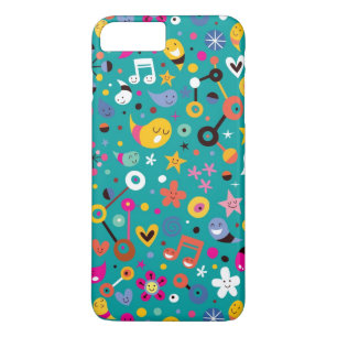 Capa Para iPhone Da Case-Mate cerceta do teste padrão dos desenhos animados do